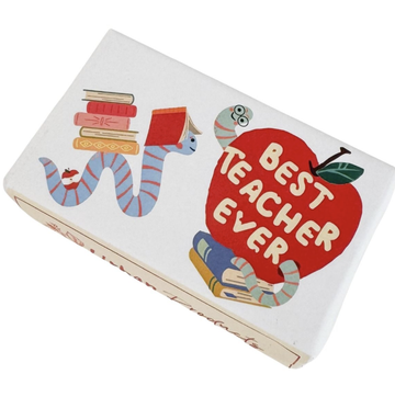 Bookworm Best Teacher Soap White & Red