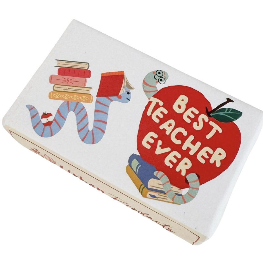 Bookworm Best Teacher Soap White & Red