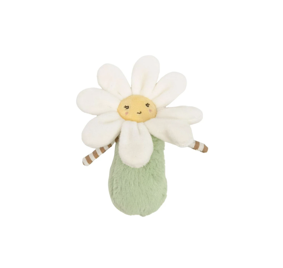 Daisy Rattle White & Green