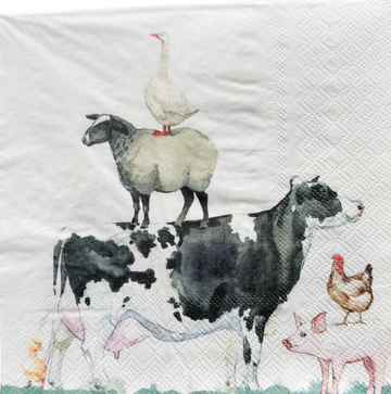 Farm Yard Napkins Green