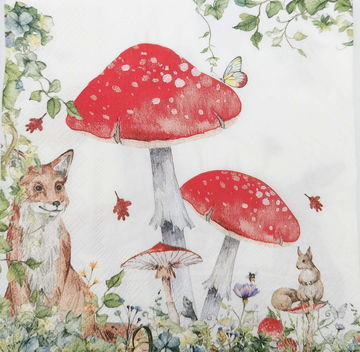 Enchanted Garden Napkins Red