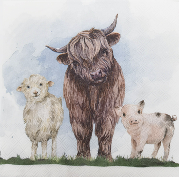 Highland & Friends Napkins Brown