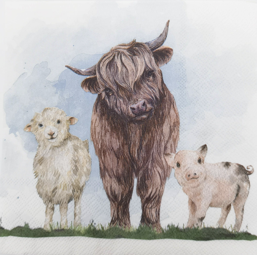 Highland & Friends Napkins Brown