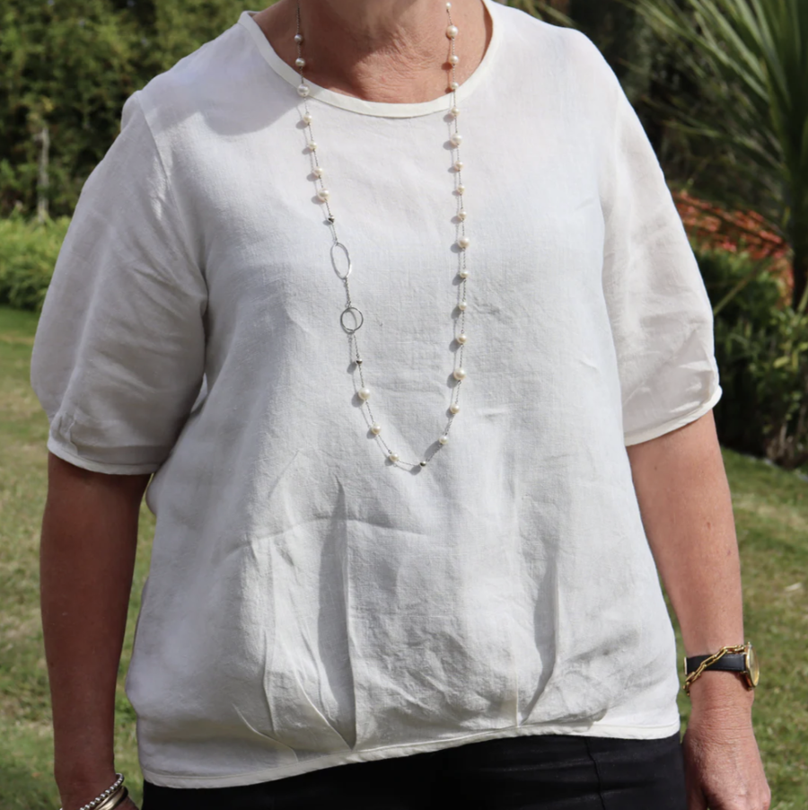 Carter Linen Top - Ivory