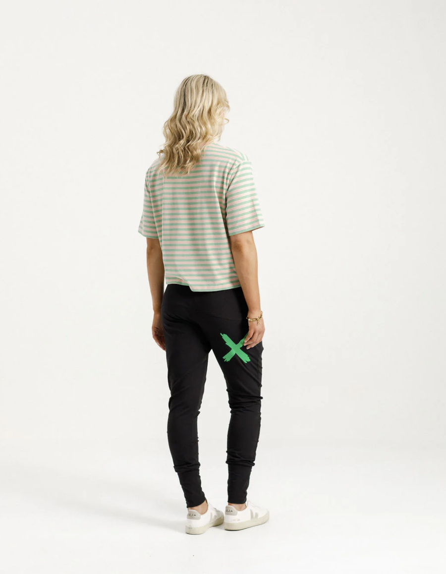 Apartment Pants - Black with Kelly Green X