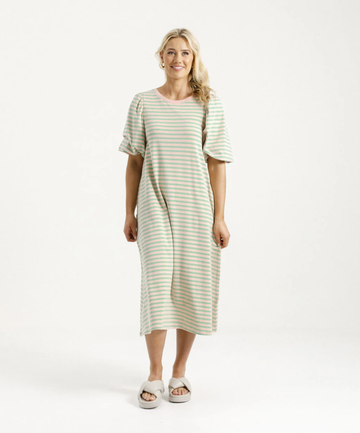 Ivy Midi Dress - Candy Apple Stripes
