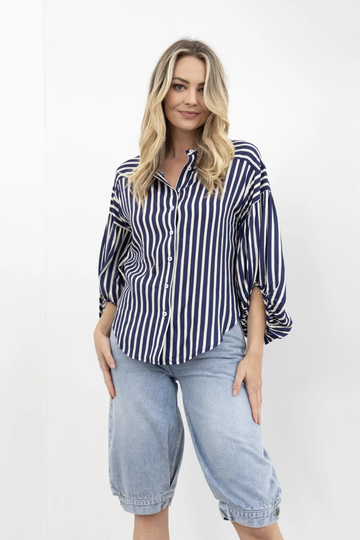 Bronte Stripe Shirt - Navy