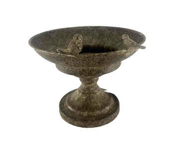 Antique Metal Chalise with Birds - Small