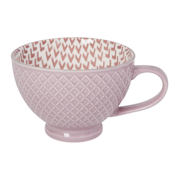 Mauve Stamped Latte Stoneware Mug