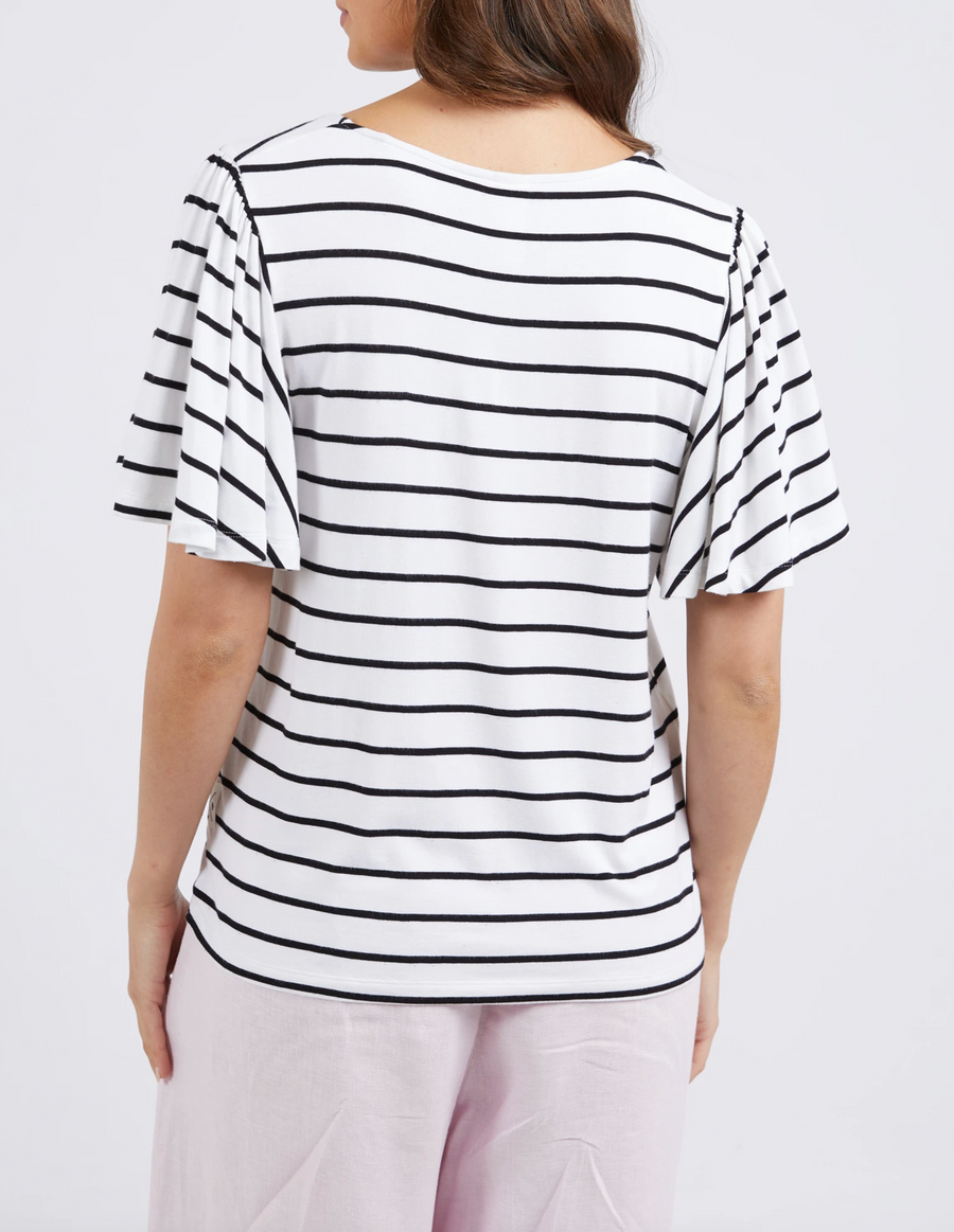 Pixie Top - White & Black Stripe