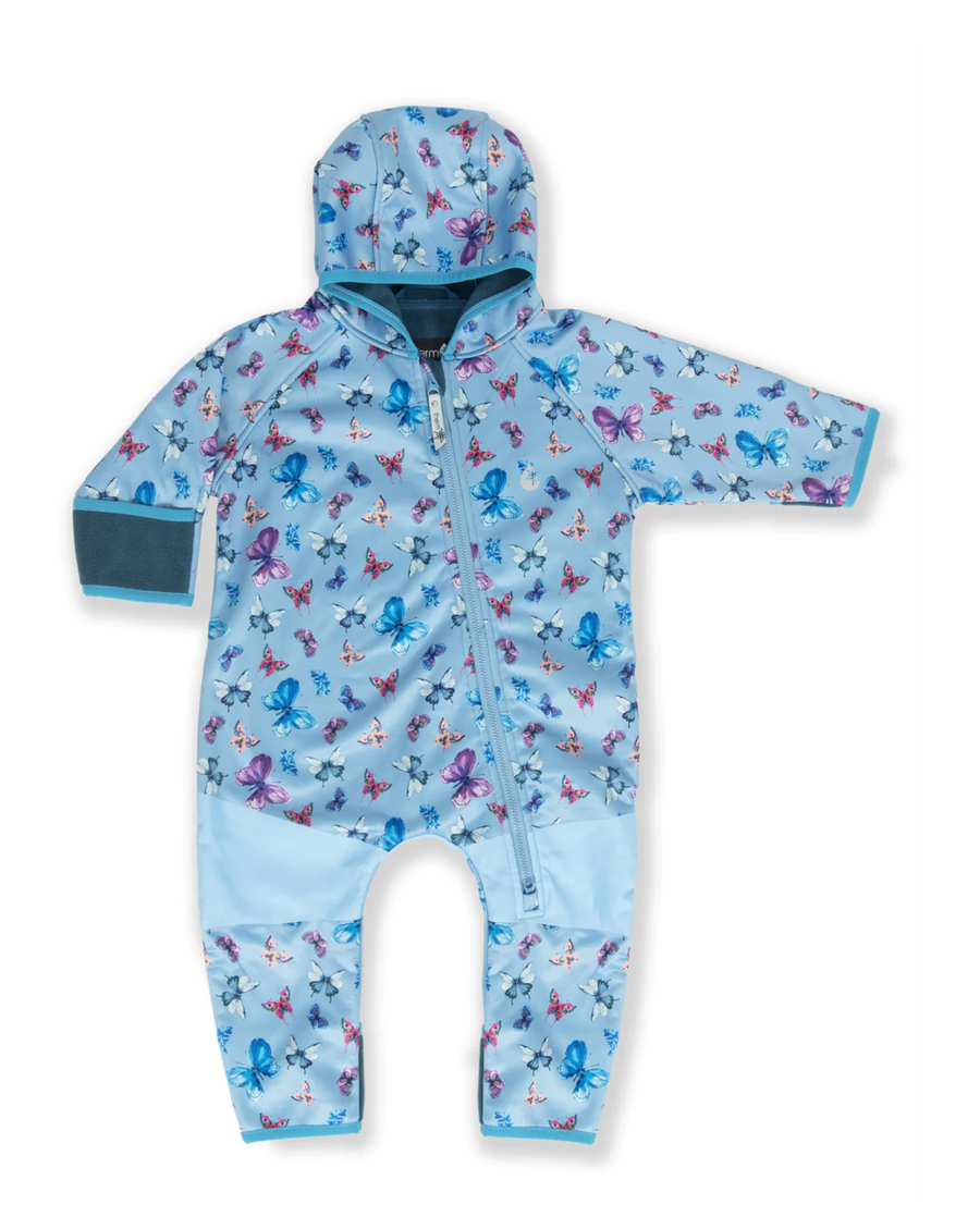 All-Weather Fleece Onesie - Butterfly Sky