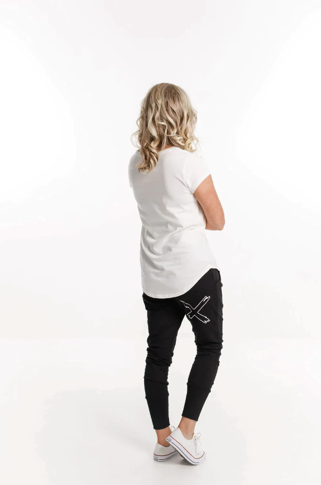 Apartment Pants - Winter Weight - Black with white X outline