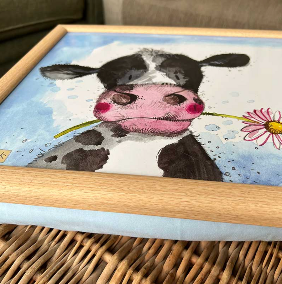 Cow and Daisy Lap Tray