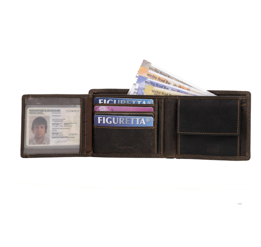 Leather Mans Wallet - Brown