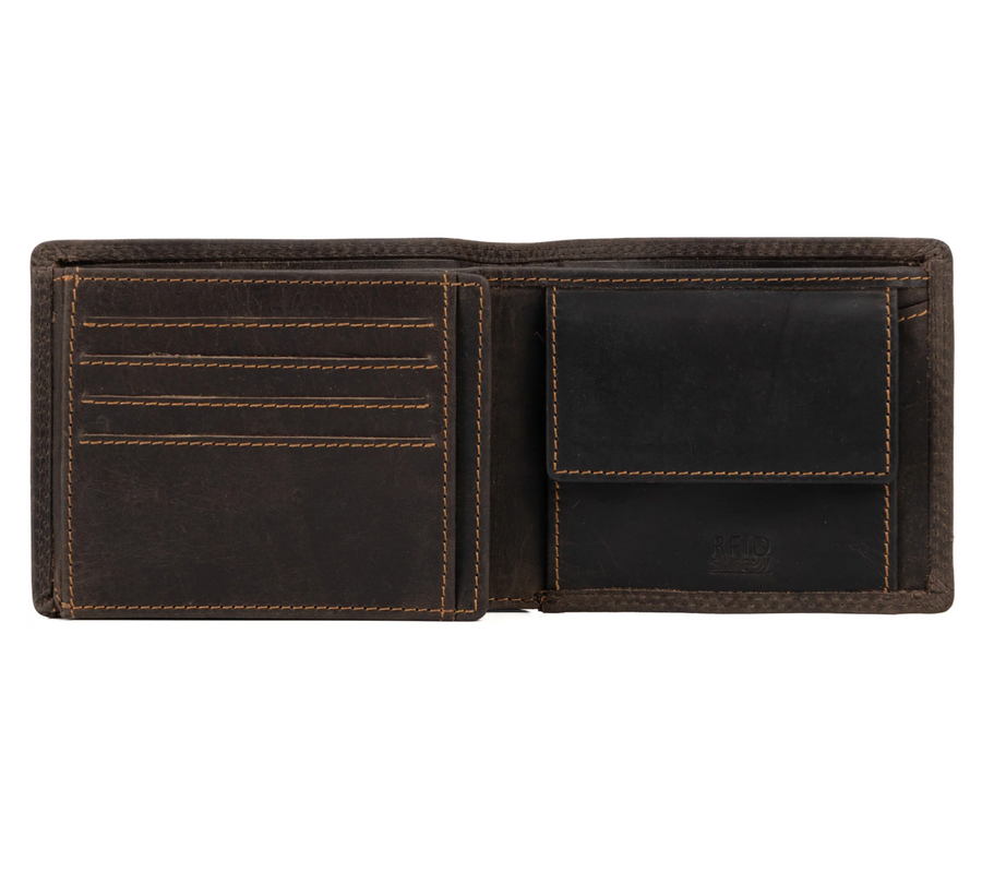 Leather Mans Wallet - Brown