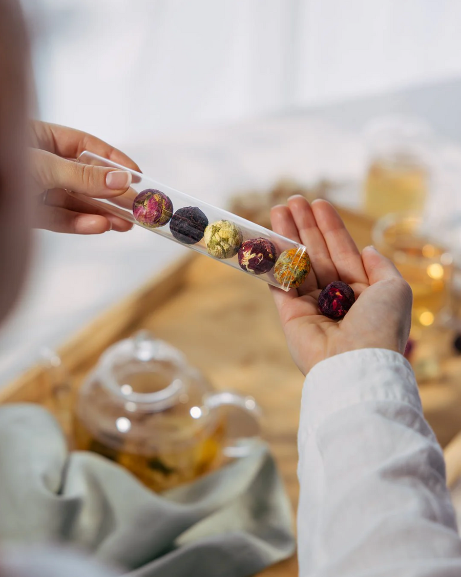 Blooming Tea Balls in Glass Tube