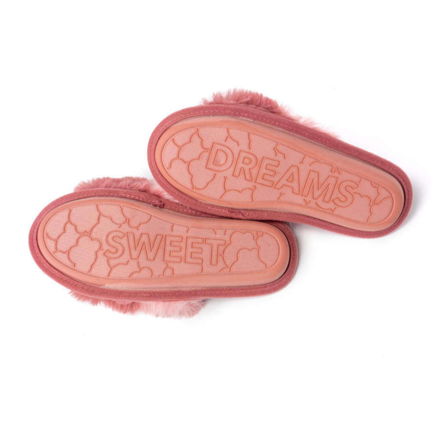 Cotton Candy Puff Slippers - Berry