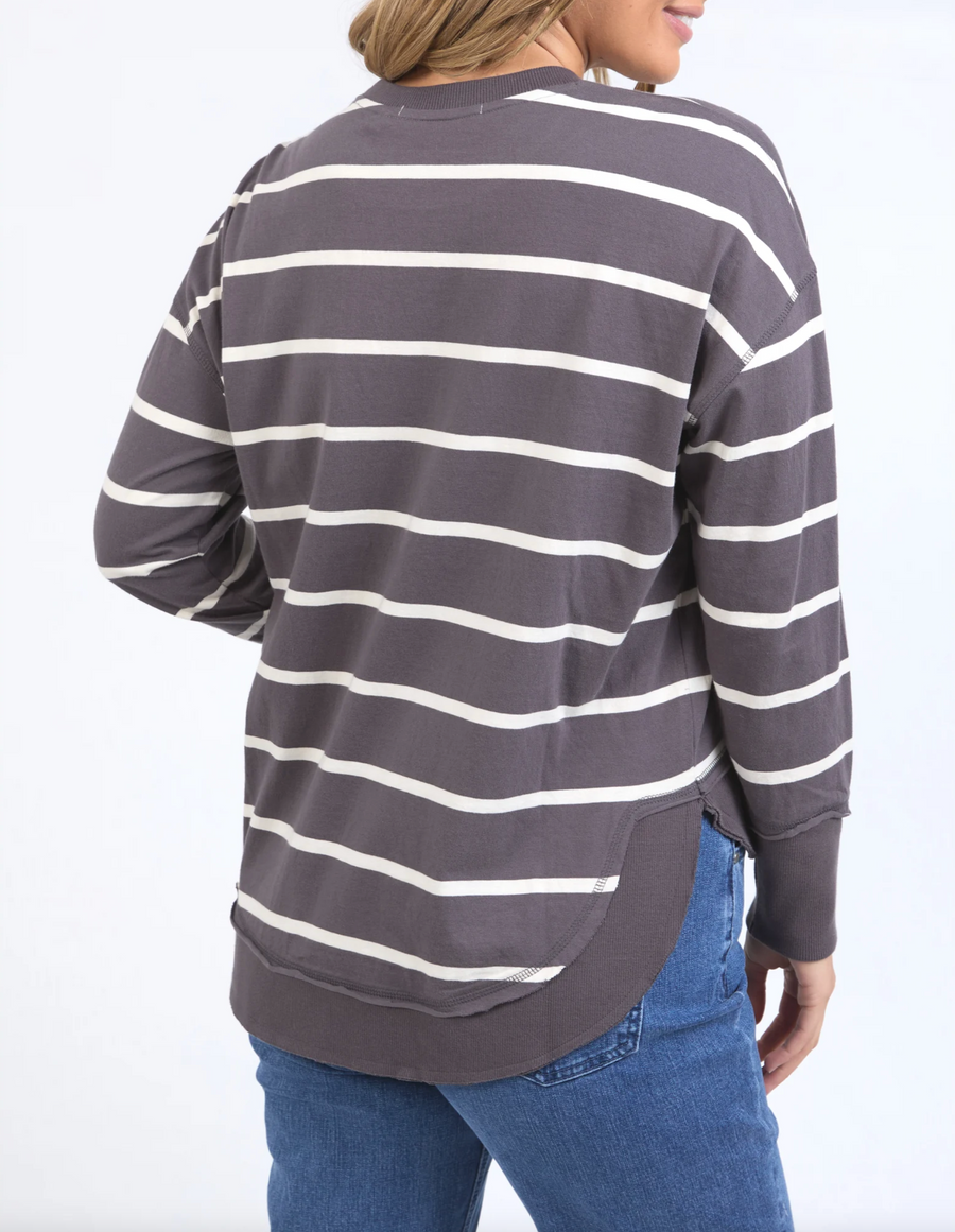 Farrah Stripe Long Sleeve - Dark Grey