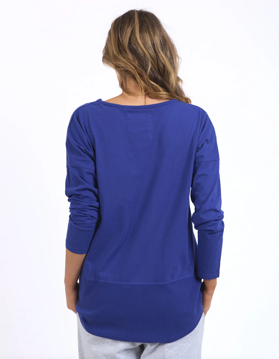 Fundamental Rib Long Sleeve Tee - Deep Blue
