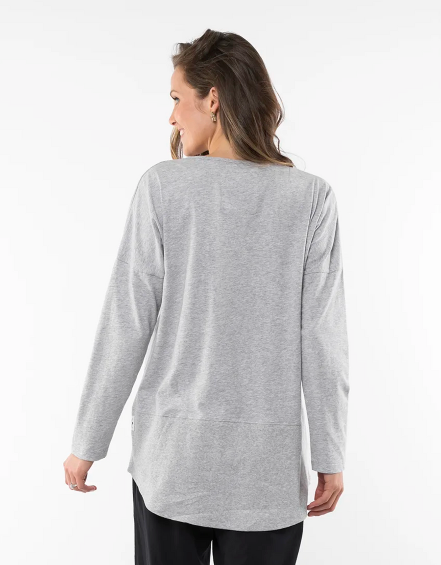 Fundamental Rib Long Sleeve Tee - Grey Marle