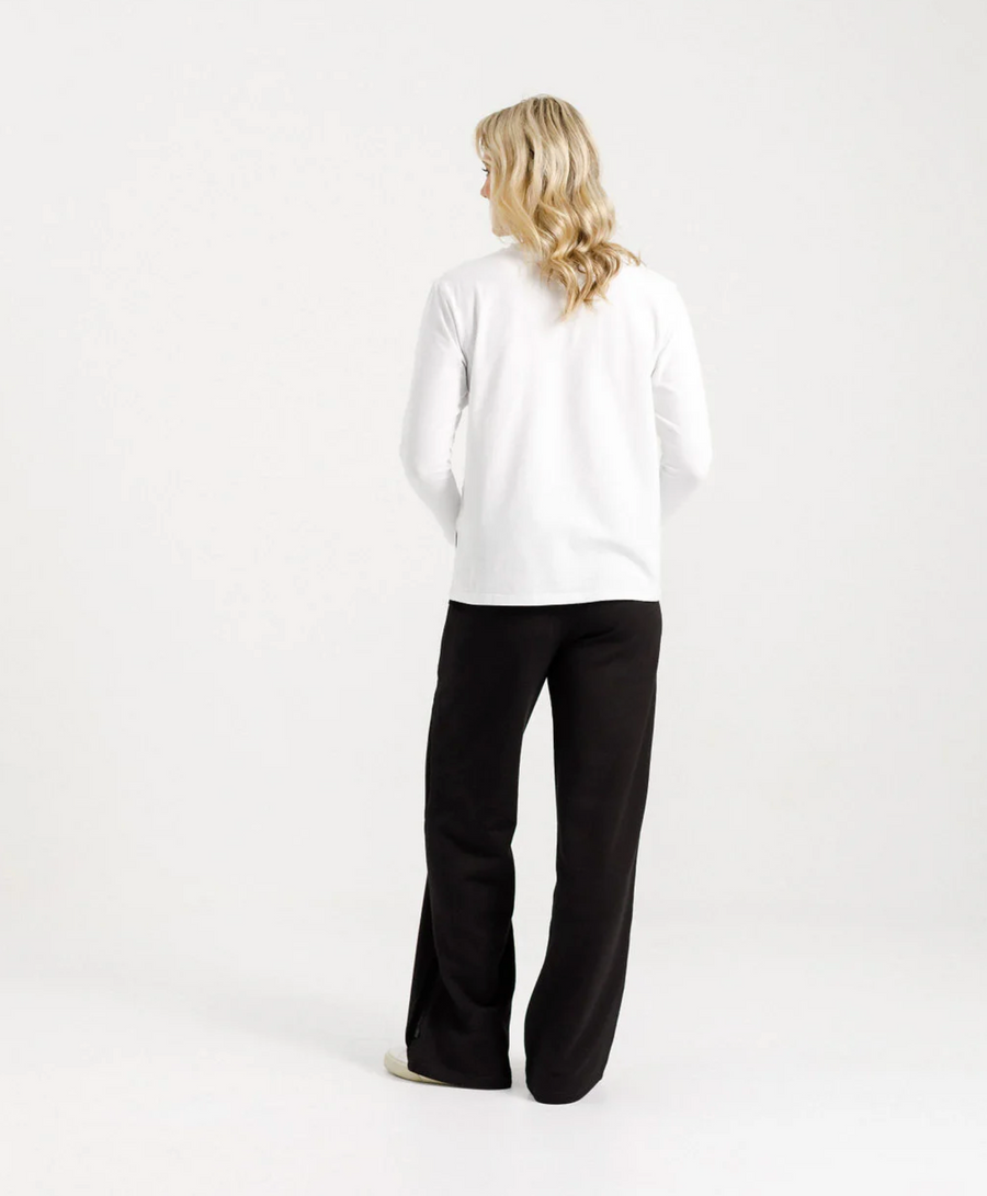 Alpine Palazzo Pants - Black with Black Velvet Ribbon