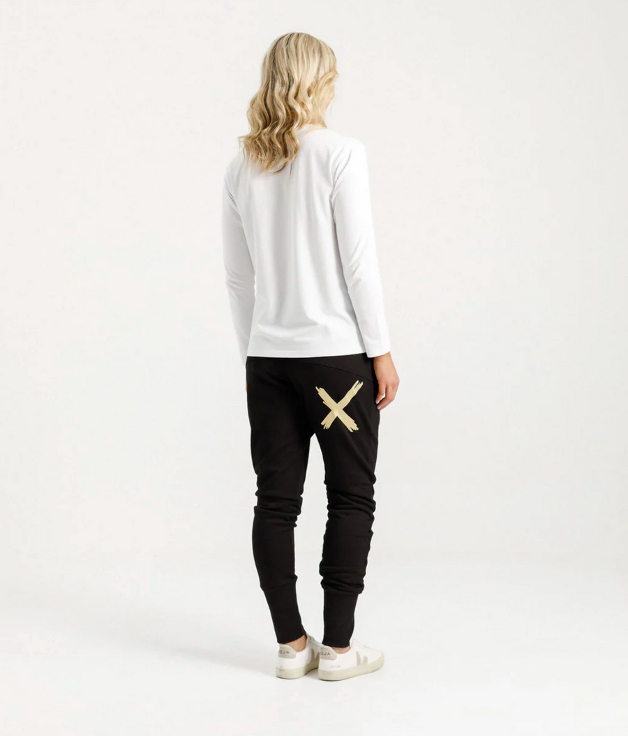 Alpine Apartment Pants - Black with Gold X