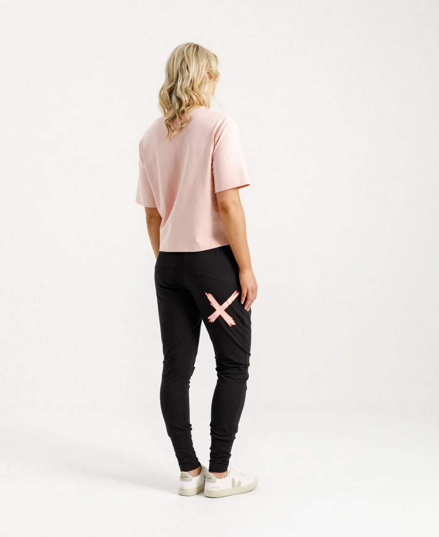 Apartment Pants - Black with Blossom Berry X