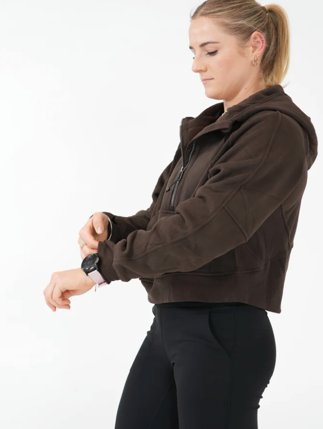 Xanthee Half Zip Hoodie - Brown