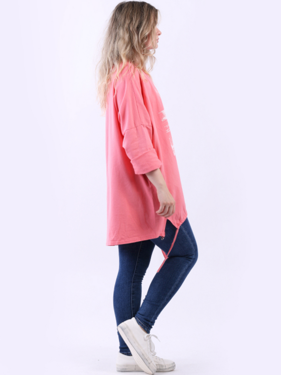 Starburst Cotton Sweater - Coral