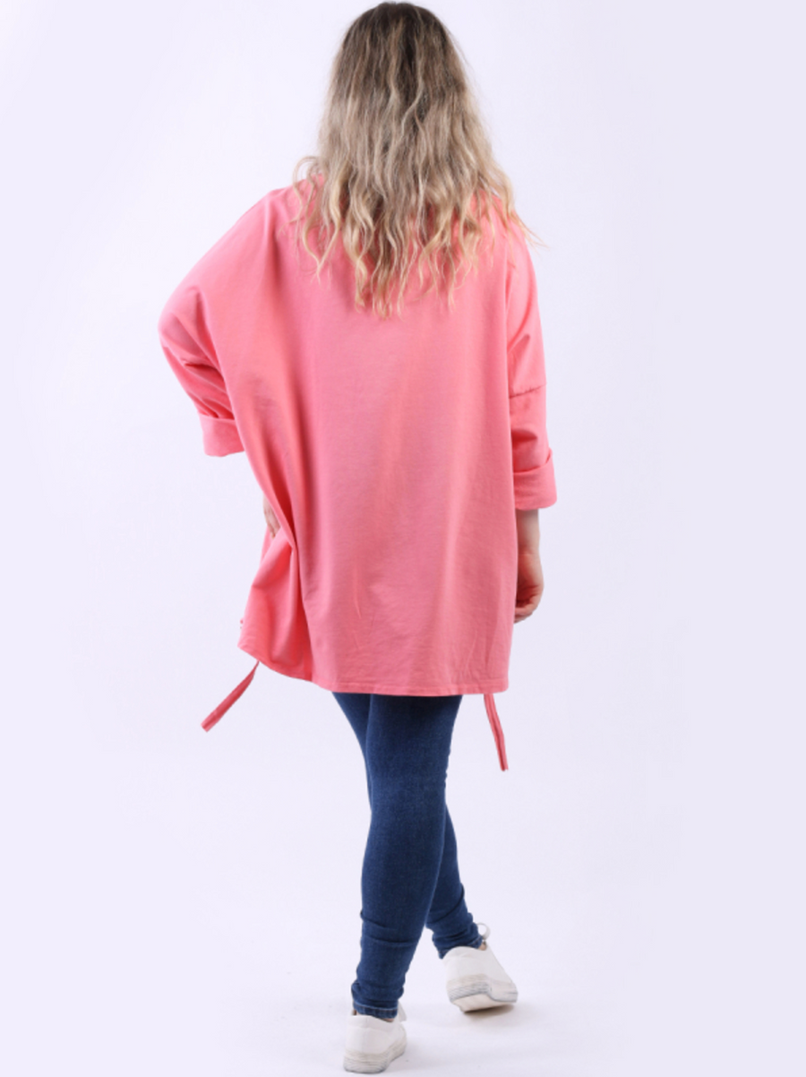 Starburst Cotton Sweater - Coral