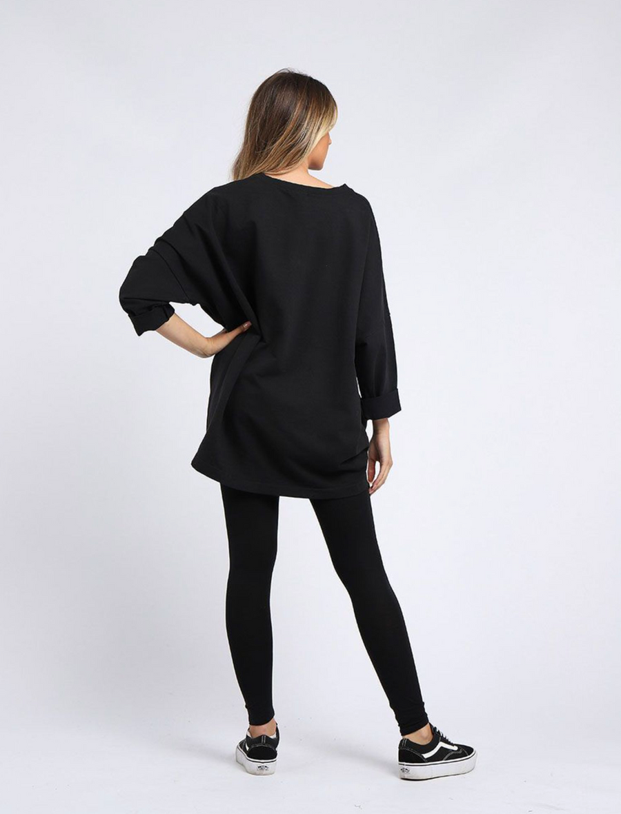 Starburst Cotton Sweater - Black