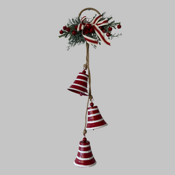 Red/White Stripe Hanging Bell Trio