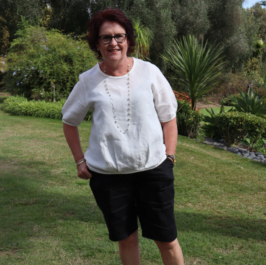 Carter Linen Top - Ivory