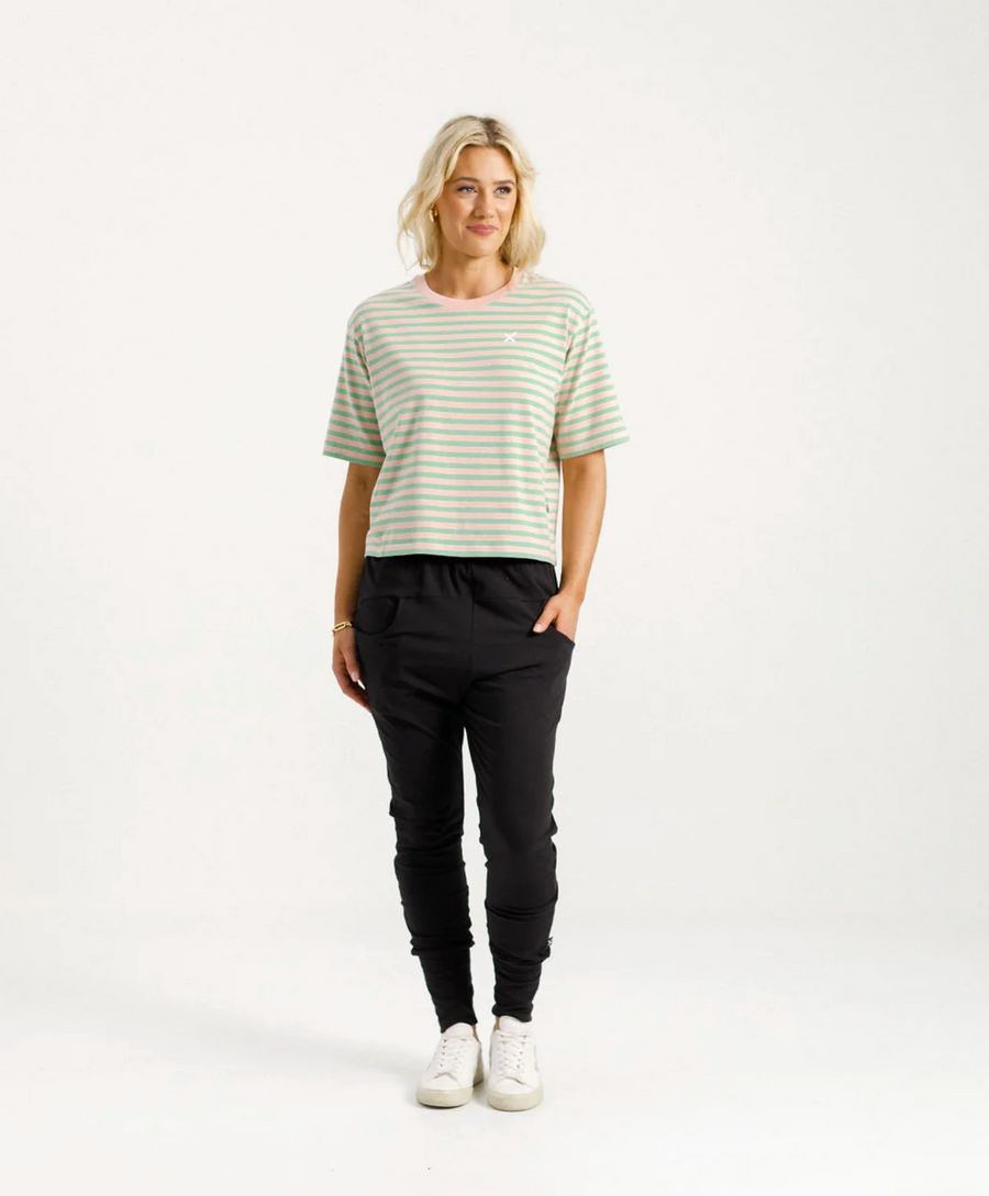 Apartment Pants - Black with Kelly Green X