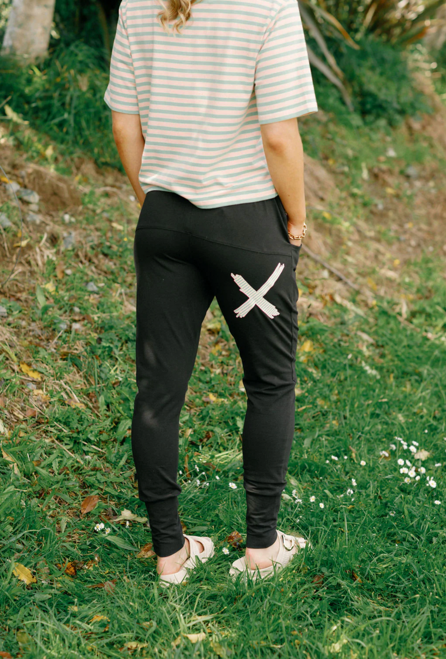 Apartment Pants - Black with Candy Apple X