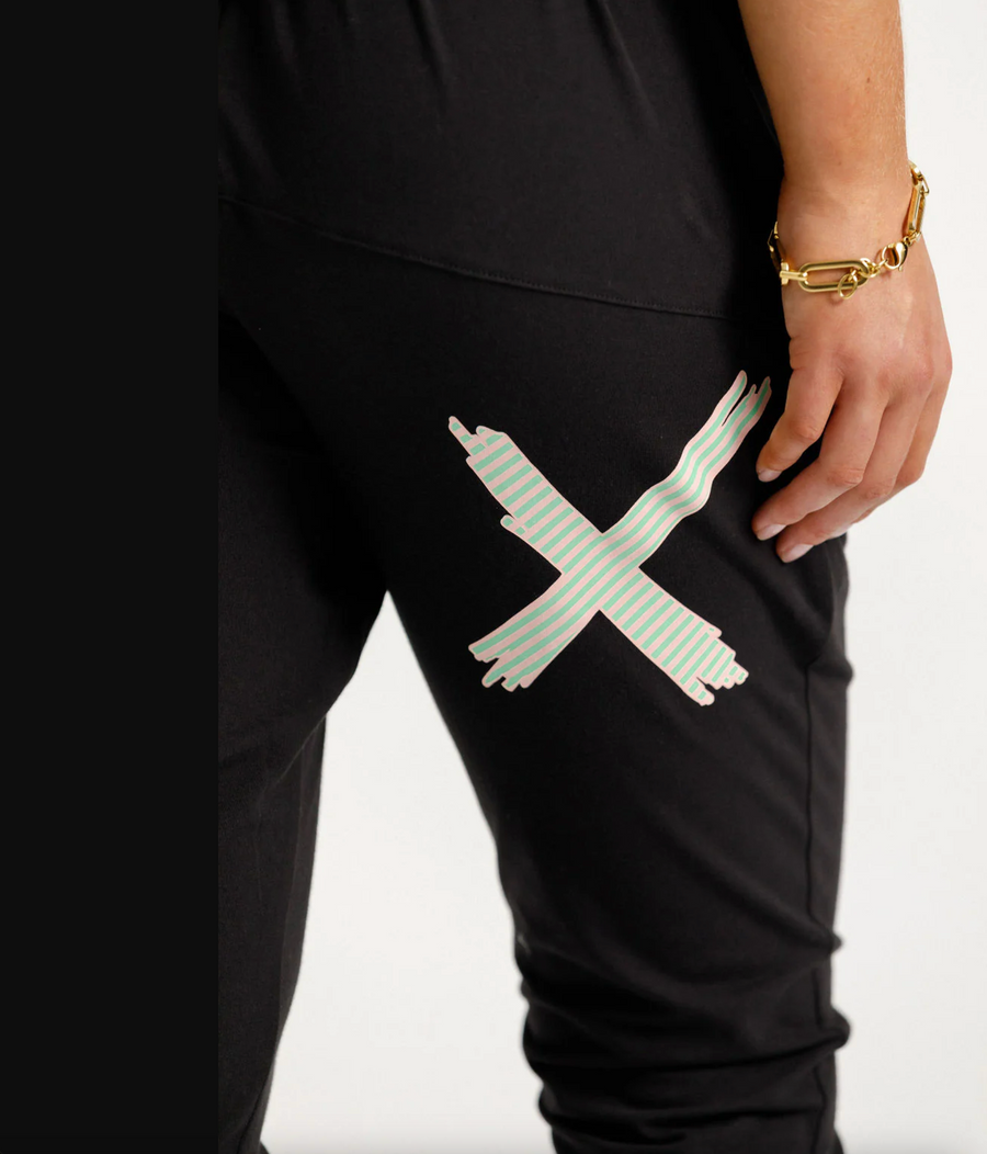 Apartment Pants - Black with Candy Apple X
