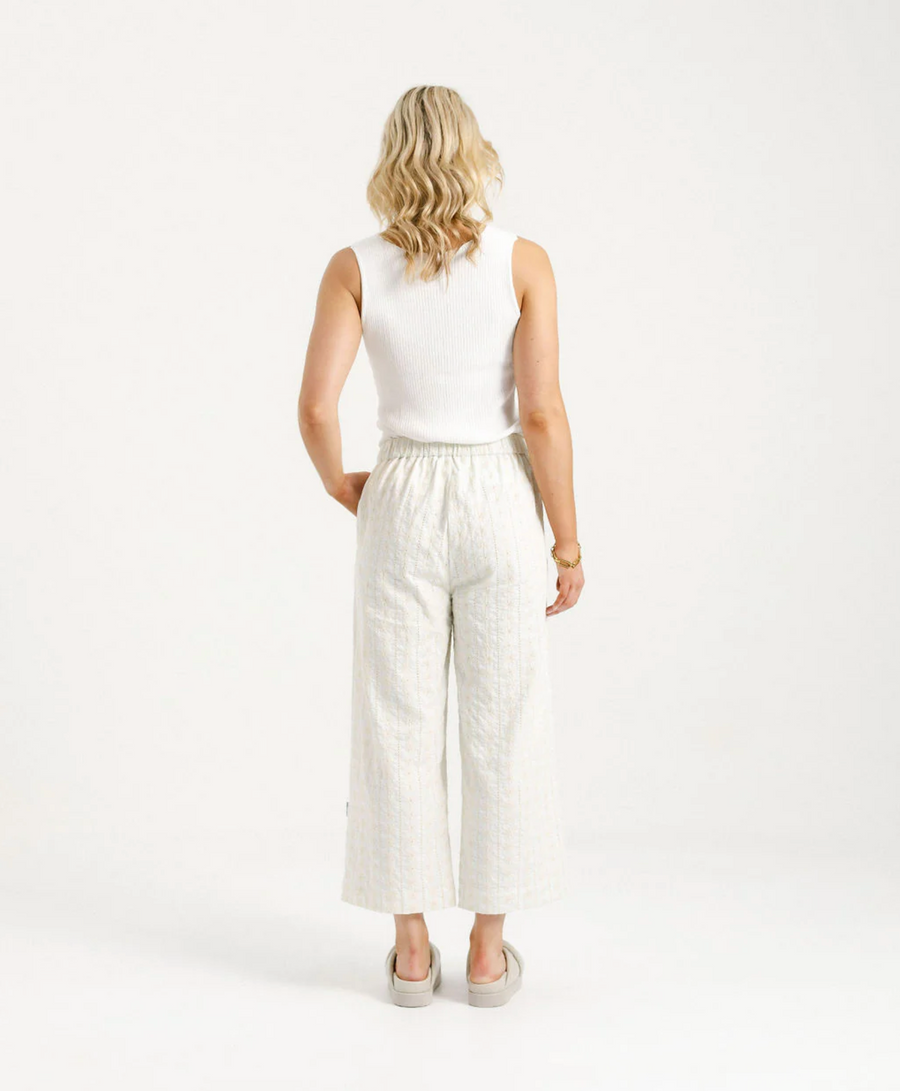 Zoe Pants - Cream Daisies