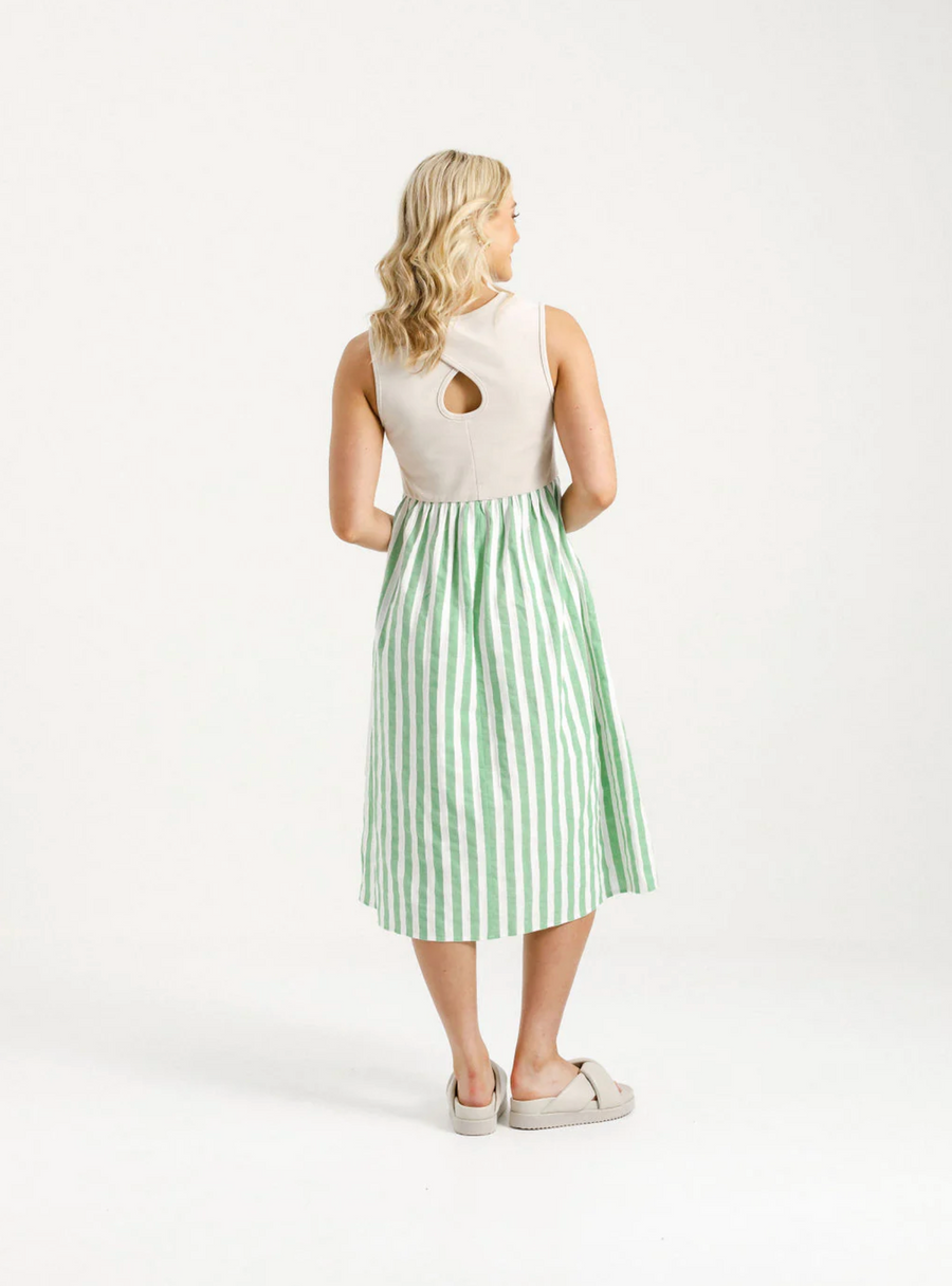 Taytum Dress - Apple Stripes