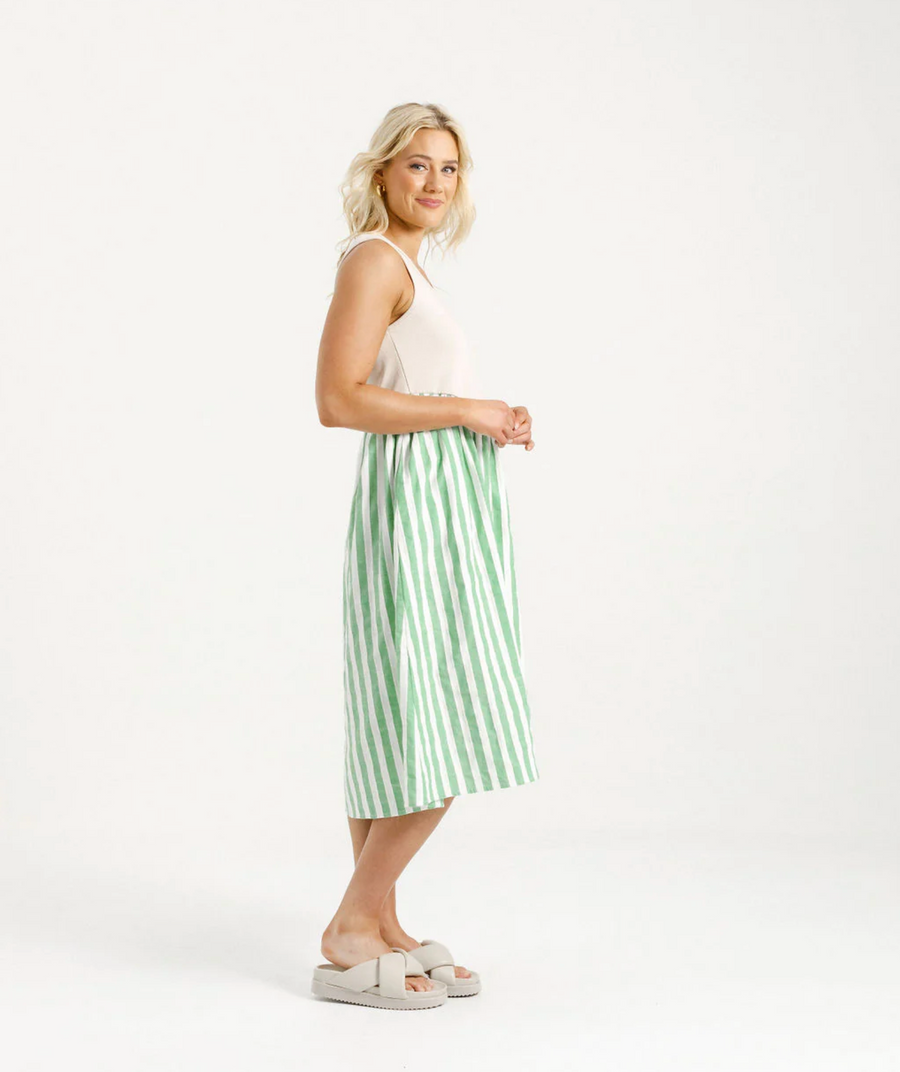 Taytum Dress - Apple Stripes