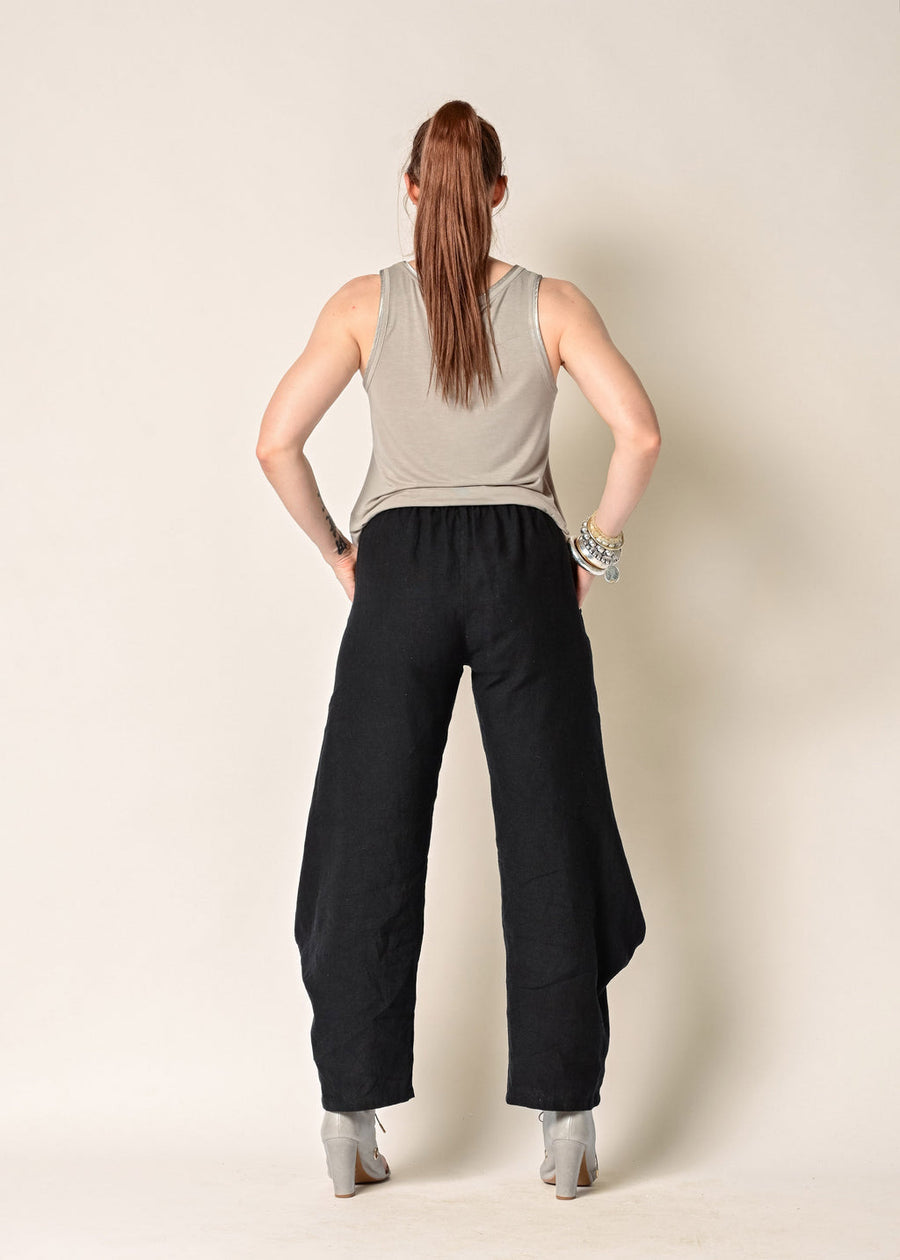 Shyla Linen Pant in Onyx
