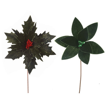 Emerald Velour Poinsettia - Bell