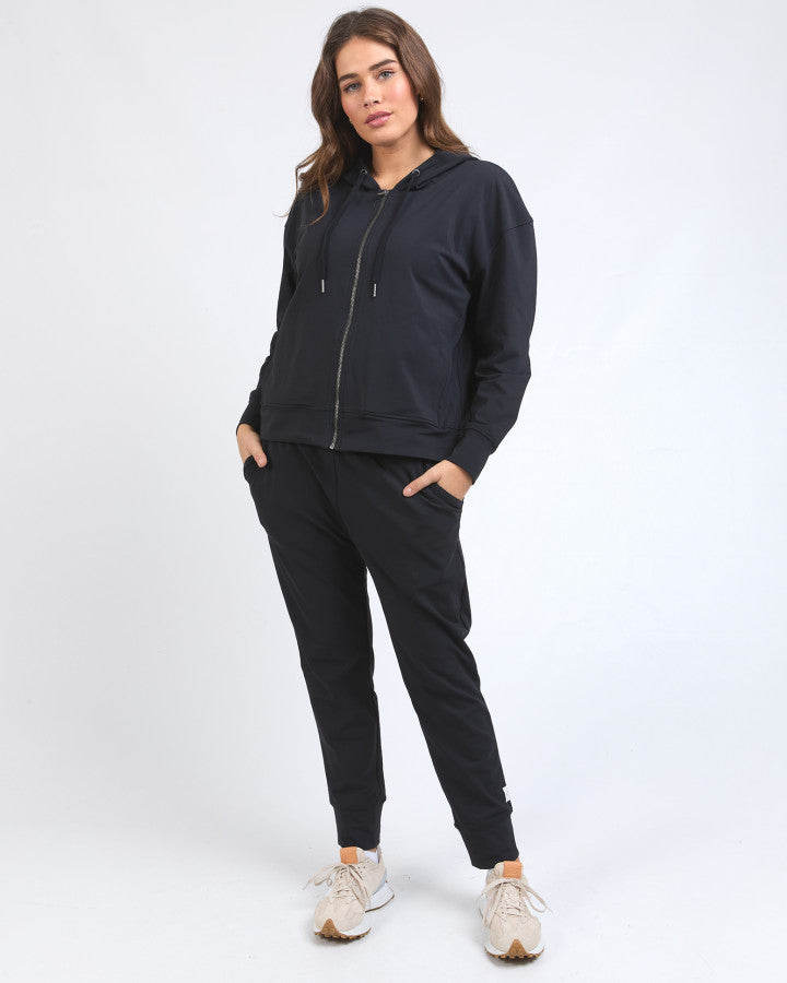 Alexis Zip Hoodie - Black