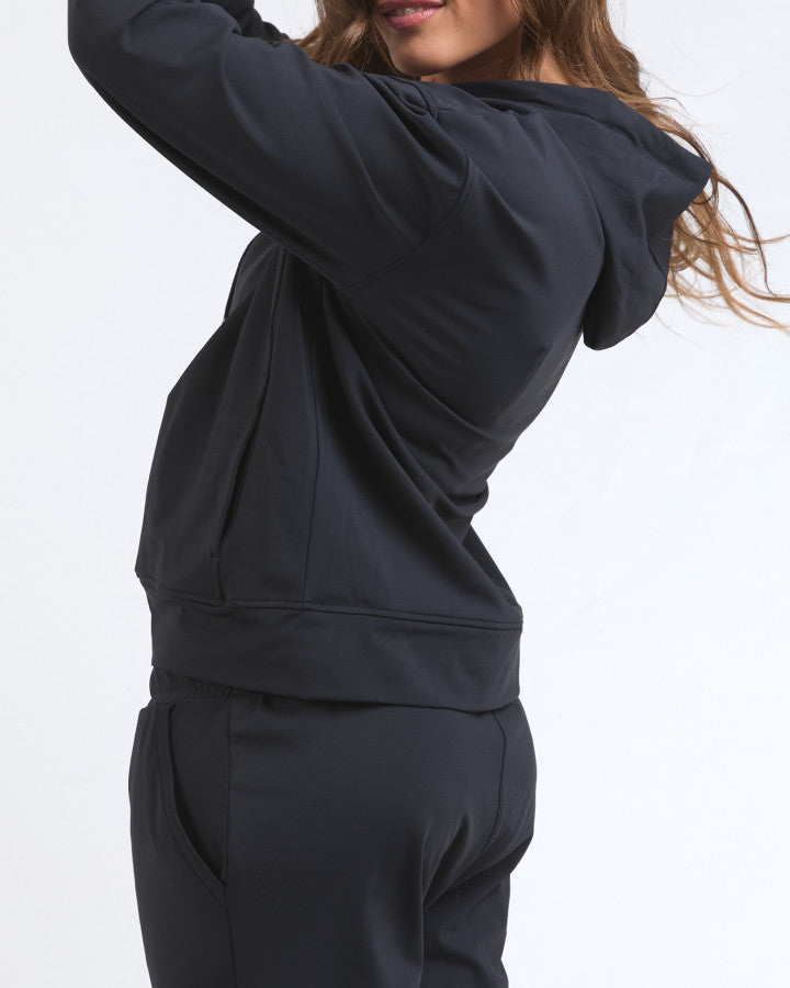 Alexis Zip Hoodie - Black