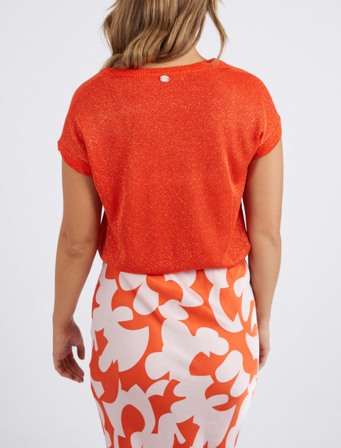 Alma Metallic Knit - Orange