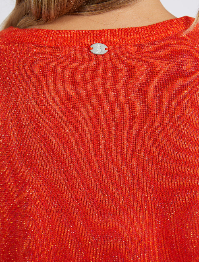 Alma Metallic Knit - Orange