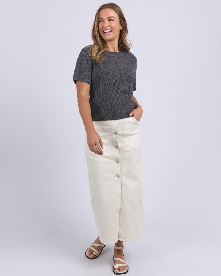 Blair Short Sleeve Knit - Charcoal