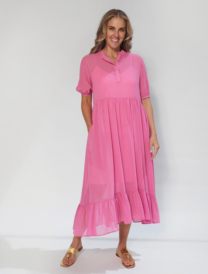 Calypso Dress - Punch Pink