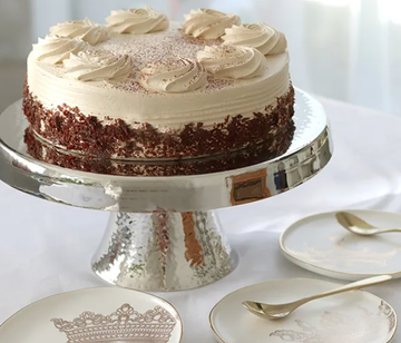 Pedestal Hammered Metal Cake Stand