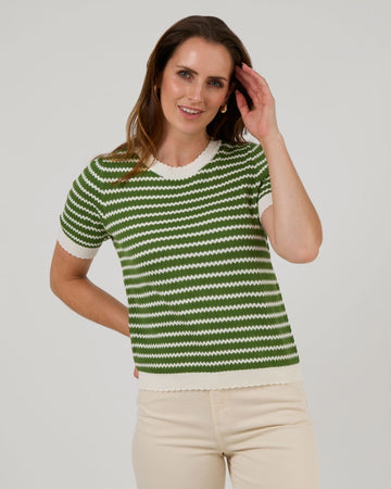 Charly Top - Emerald Stripe