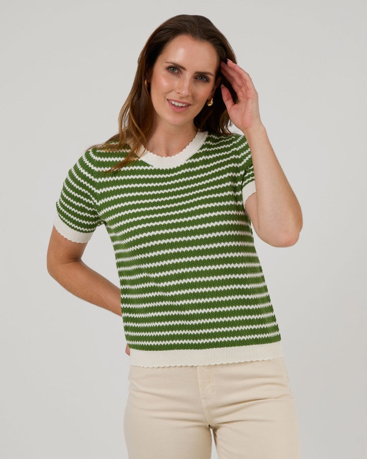 Charly Top - Emerald Stripe